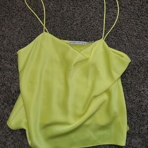 Alice + Olivia Vibrant Yellow Satin Tank Cami M